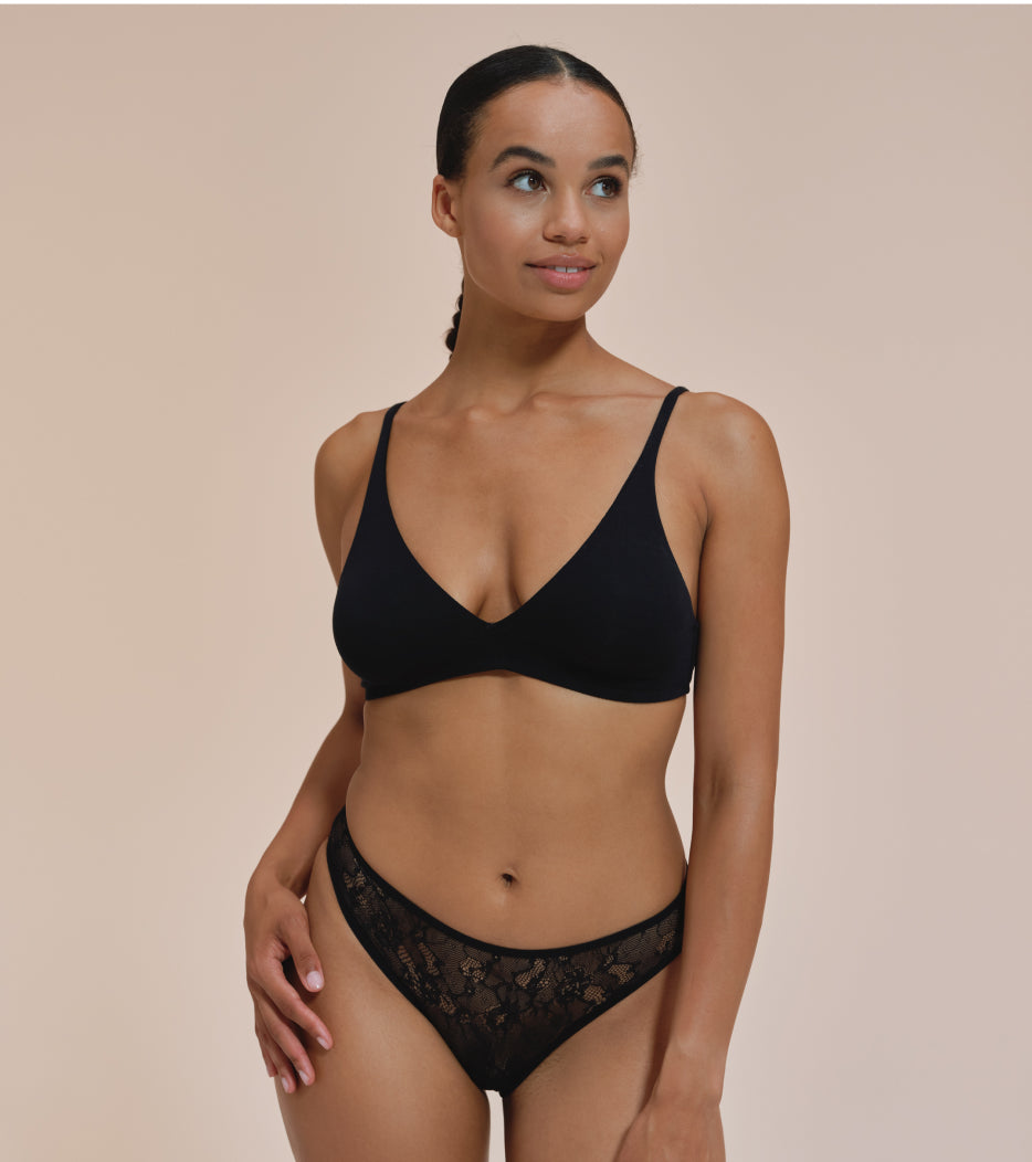 All Lace Brief - Ανακυκλωμένο νάιλον - Μαύρο